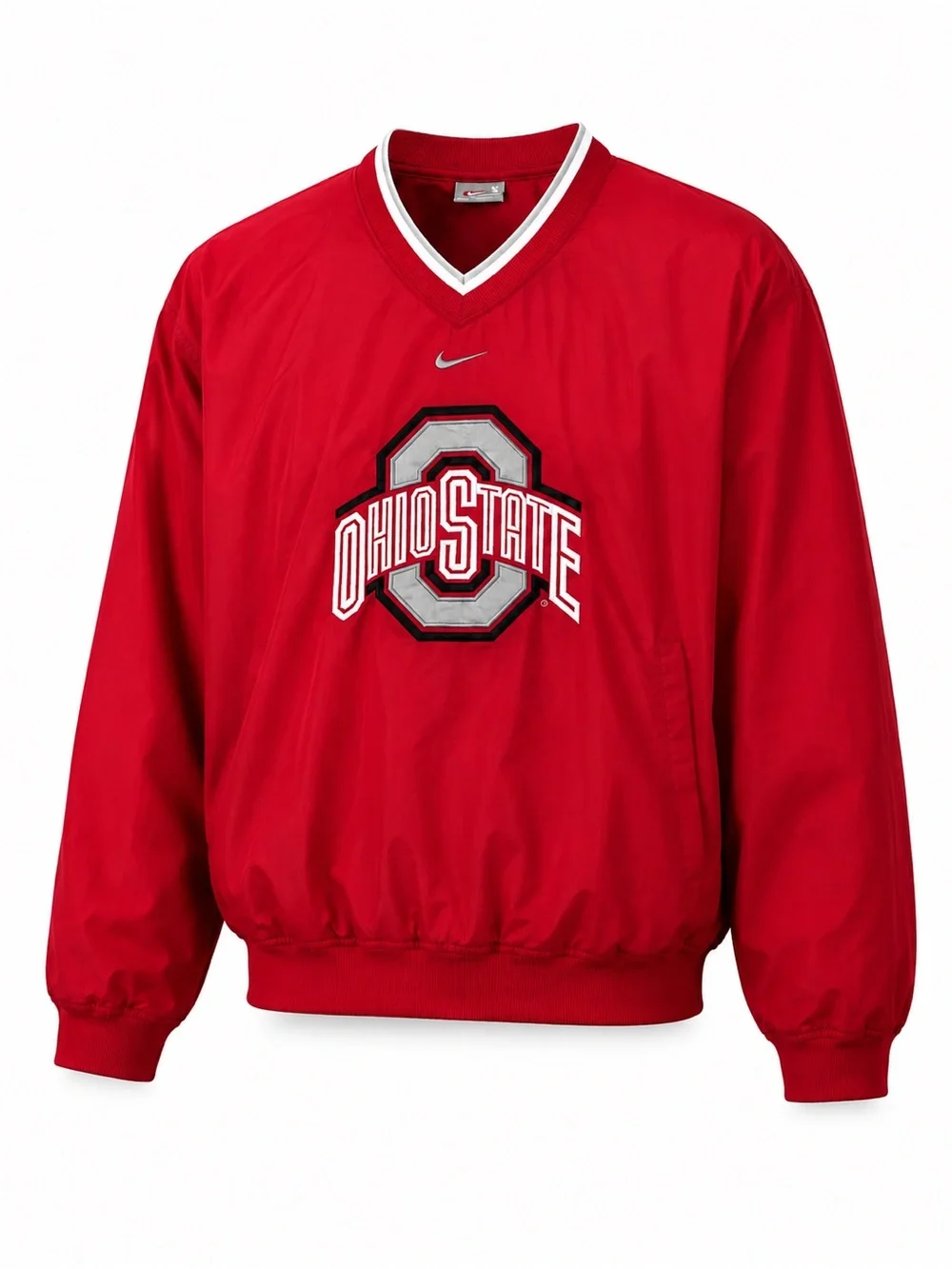 Ohio State Nike Windbreaker Mens S Red NCAA Football V-Neck Pullover Jacket